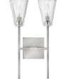 Auden 2-Light Two Light Vanity in Polished Nickel For Sale