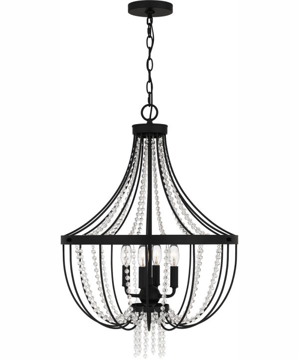 Adelaide 4-light Pendant Matte Black For Sale