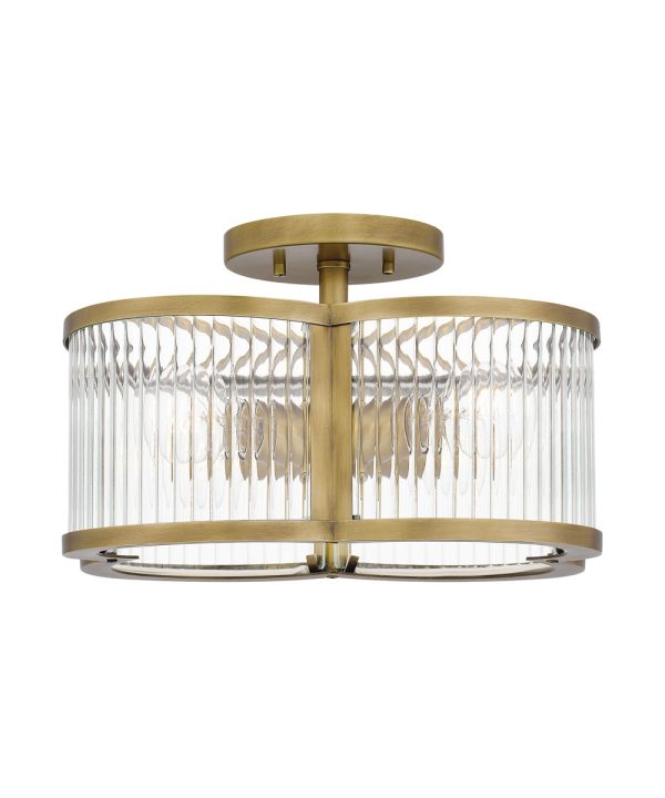 Aster 4-light Semi Flush Mount Weathered Brass Supply