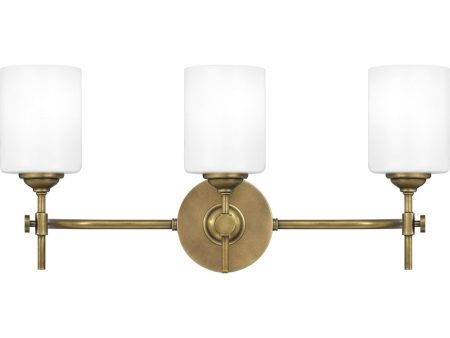 Aria Large 3-light Bath Light Weathered Brass Online now