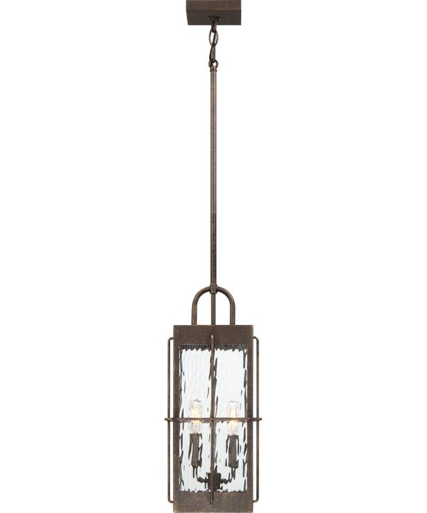 Ward Large 2-light Outdoor Pendant Light Gilded Bronze Discount