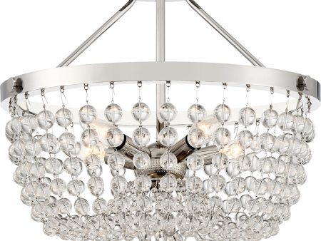 Teresa Large 5-light Semi Flush Mount Polished Nickel Sale