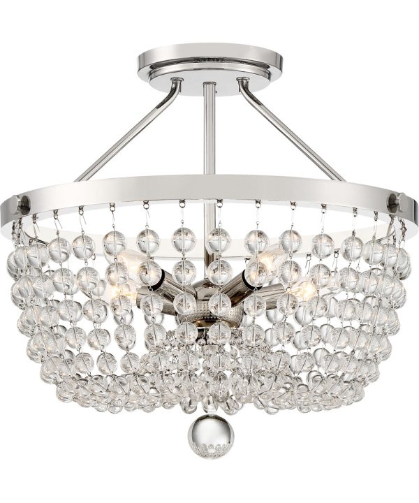 Teresa Large 5-light Semi Flush Mount Polished Nickel Sale