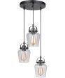 Trystan 3-Light Circular Pendant Flat Black on Sale