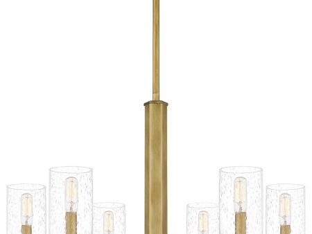 Sunburst 6-light Chandelier Weathered Brass For Cheap