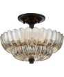 Whitecap Medium 3-light Semi Flush Mount Mottled Cocoa Hot on Sale