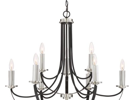 Alana 9-light Chandelier Mystic Black on Sale