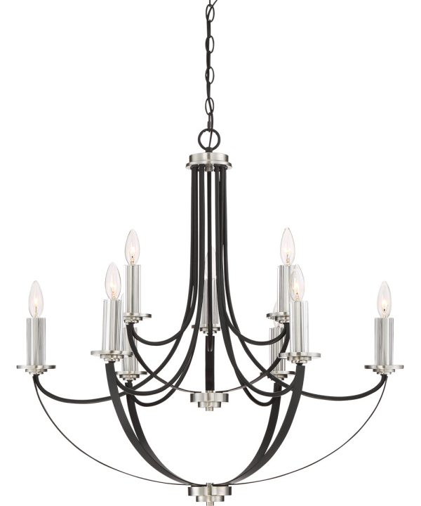 Alana 9-light Chandelier Mystic Black on Sale