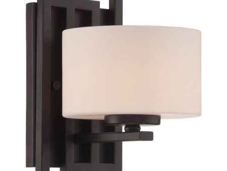 Adalyn 1-Light Wall Lamp Dark Bronze Frost Glass Shade Online Sale