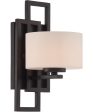 Adalyn 1-Light Wall Lamp Dark Bronze Frost Glass Shade Online Sale