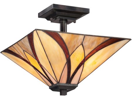 Asheville Medium 2-light Semi Flush Mount Valiant Bronze Fashion