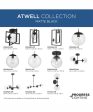 Atwell 3-Light Mid-Century Modern Semi-Flush Mount Matte Black Cheap