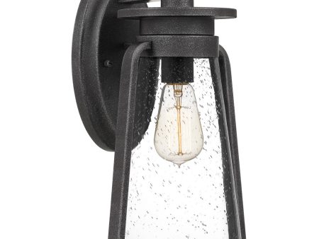 Sutton Large 1-light Outdoor Wall Light Speckled Black Hot on Sale