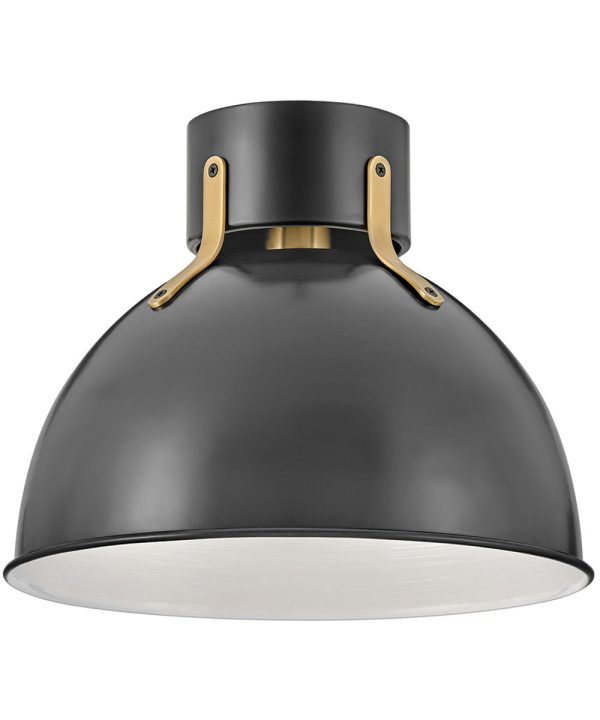 Argo 1-Light Small Flush Mount in Satin Black Cheap