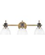 Argo 3-Light Three Light Vanity in Heritage Brass For Sale