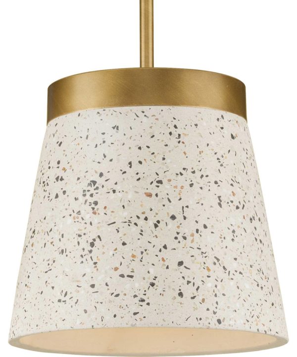 Terrazzo 1-Light Sand Terrazzo Hanging Pendant Light Distressed Brass Sale