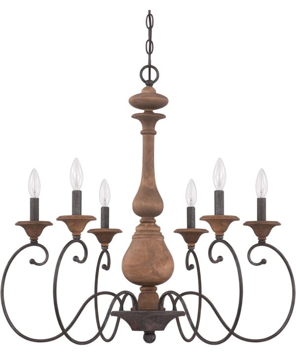 Auburn 6-light Chandelier Rustic Black Cheap