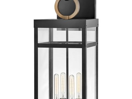 Porter 4-Light Double Extra Large LED Outdoor Wall Mount Lantern in Black Supply