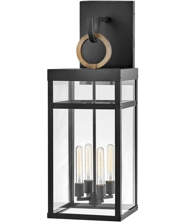 Porter 4-Light Double Extra Large LED Outdoor Wall Mount Lantern in Black Supply