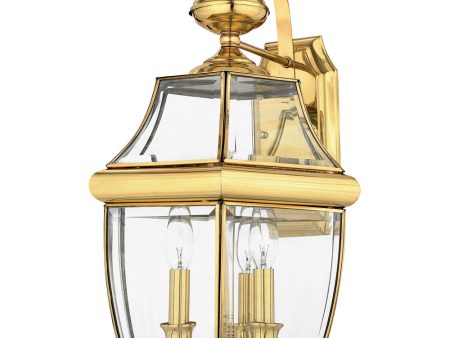 Newbury Large 3-light Outdoor Wall Light Polished Brass Hot on Sale