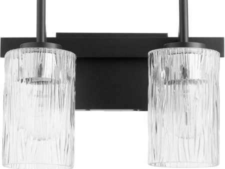 2-light Bath Vanity Light Textured Black Fashion