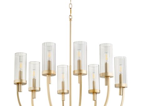 Ladin 8-light Chandelier Aged Brass w  Smoke Glass on Sale