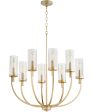 Ladin 8-light Chandelier Aged Brass w  Smoke Glass on Sale