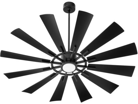 60  Cirque 1-light LED Patio Indoor Outdoor Ceiling Fan Matte Black For Cheap