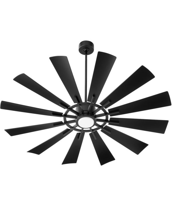 60  Cirque 1-light LED Patio Indoor Outdoor Ceiling Fan Matte Black For Cheap