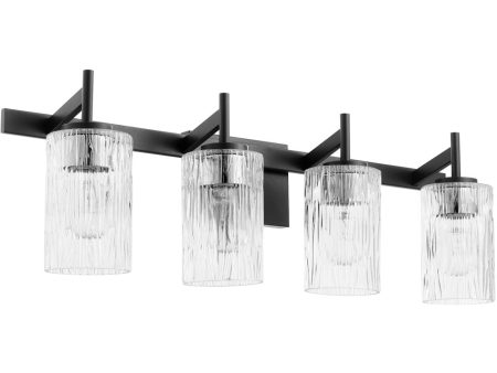 4-light Bath Vanity Light Textured Black Online Sale