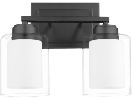 2-light Bath Vanity Light Matte Black Hot on Sale