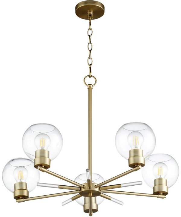 Volan 5-light Chandelier Aged Brass Discount