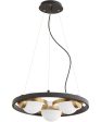 Nimbus 3-light Chandelier Textured Black w  Aged Brass Discount