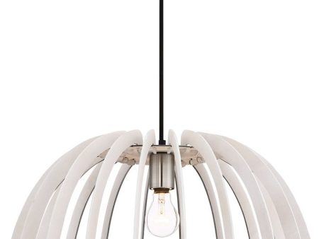 20 W Wood 1-Light  Pendant  White For Cheap