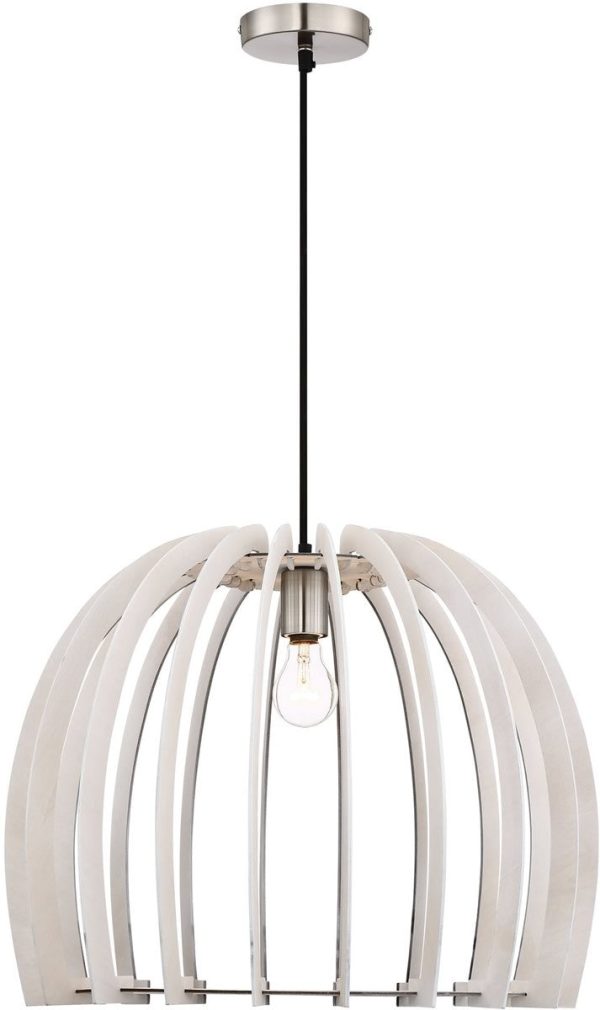 20 W Wood 1-Light  Pendant  White For Cheap