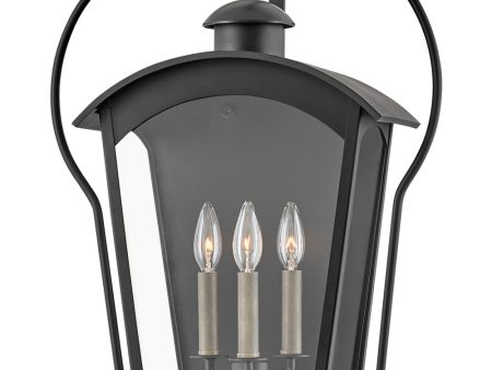 Yale 3-Light Large Outdoor Wall Mount Lantern in Black Sale