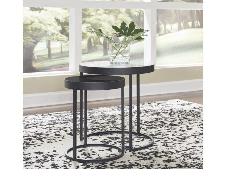 Windron Nesting End Tables (2 CN) Black White Online Sale