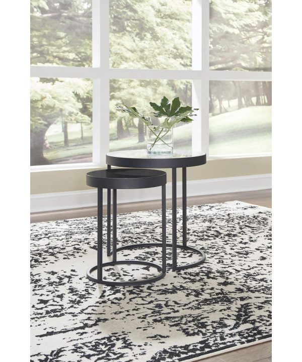 Windron Nesting End Tables (2 CN) Black White Online Sale