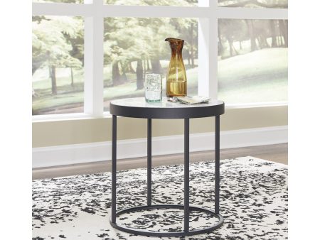 Windron Round End Table Black White Online Hot Sale