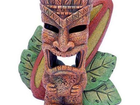 Tiki with Surfboard Aquarium Ornament 6   Tall by Penn Plax For Cheap