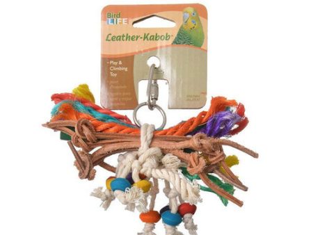 Bird Life Leather-Kabob Parakeet Toy 4.5  Long by Penn Plax Online Sale